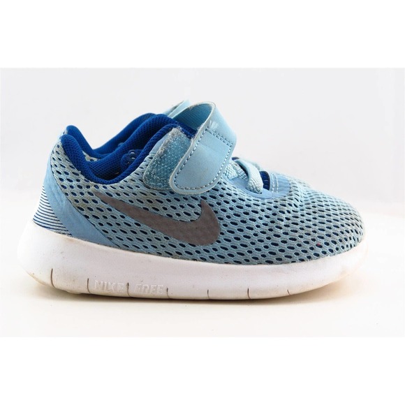Nike Free RN Blue Synthetic Athletic Toddler Girls Sz 6 - Picture 3 of 6
